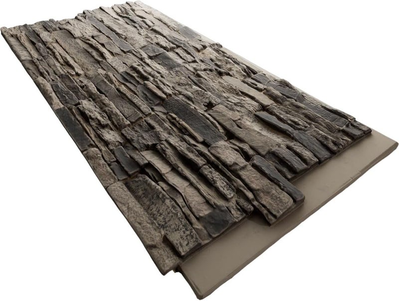 Ekena Millwork EverStone Canyon Ridge Faux Stone Panel, 45 3/4"W x 24 1/2"H x 1 1/4"D, Urban Color - Image 5